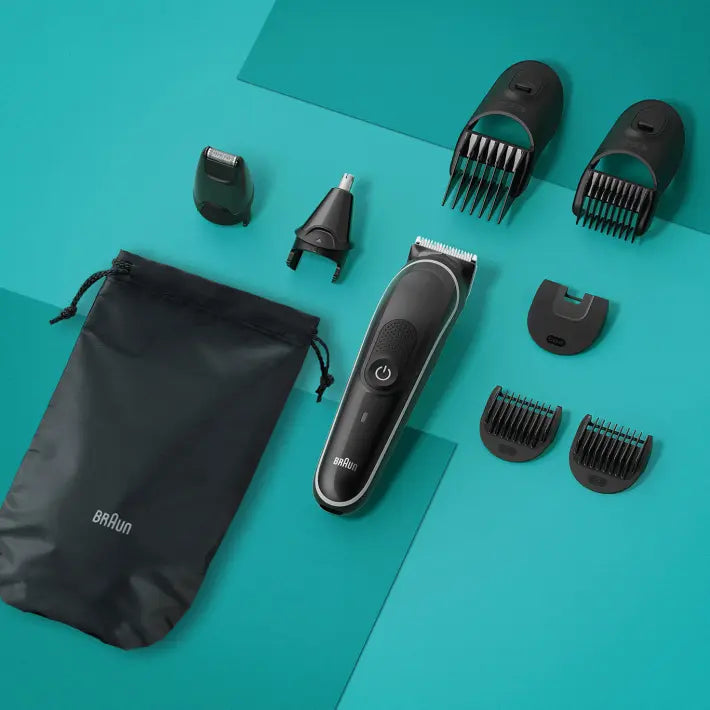 Тример за лице и тяло Braun Series 3 MGK3440, Черен, 8в1