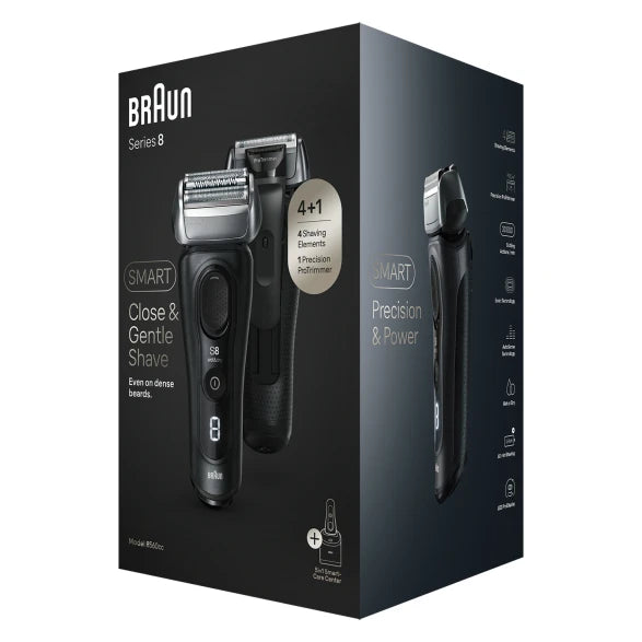 Самобръсначка BRAUN Series 8 8560CC, Wet & Dry, Автономия 60 мин., 4 режещи елемента, Черен