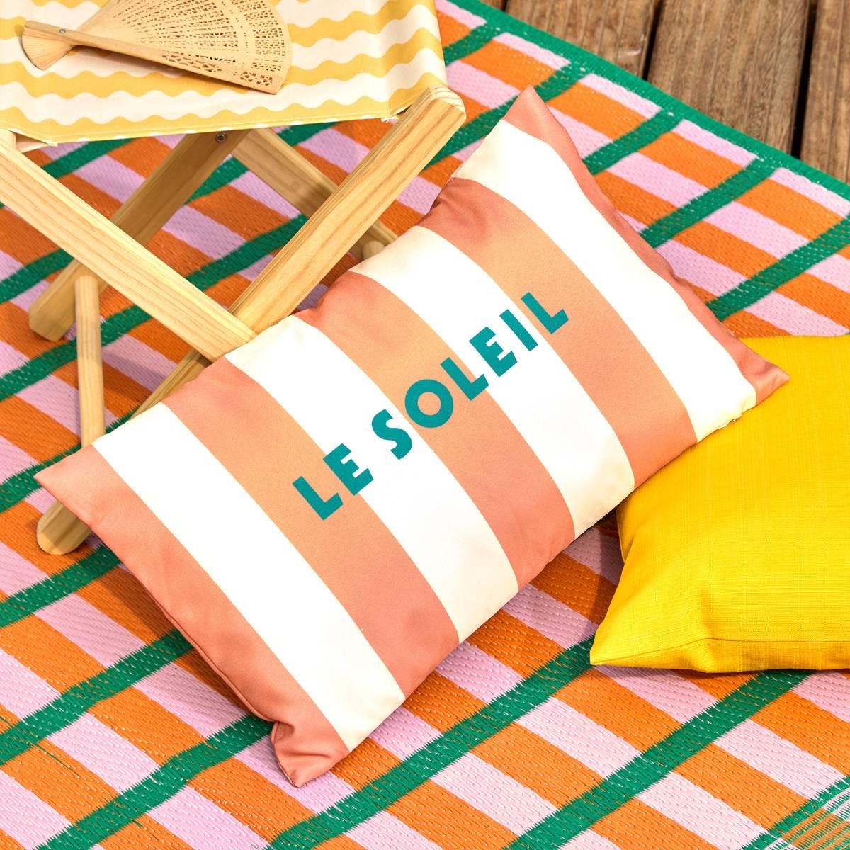 Poolside outdoor cushion 30x50cm terracotta