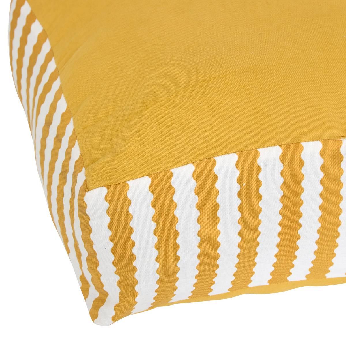 Poolside outdoor floor cushion 40x60x15cm yellow