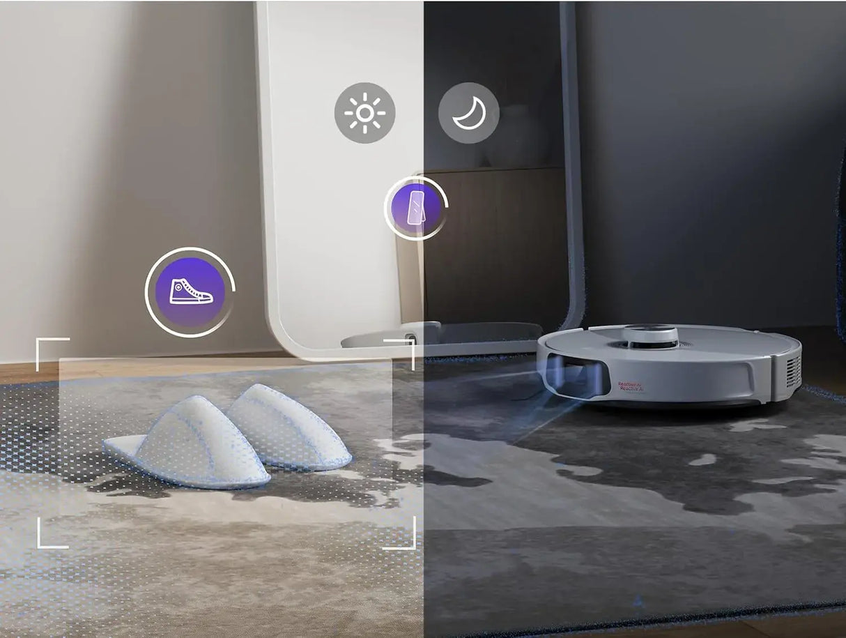 Робот прахосмукачка Roborock S8 MaxV Ultra S8MVU02-00, Моп, 3D мапинг, 5200 mAh, 10 000Pa, Контейнер за прах 270 мл, 60W, Автономия 180 минути, Бял