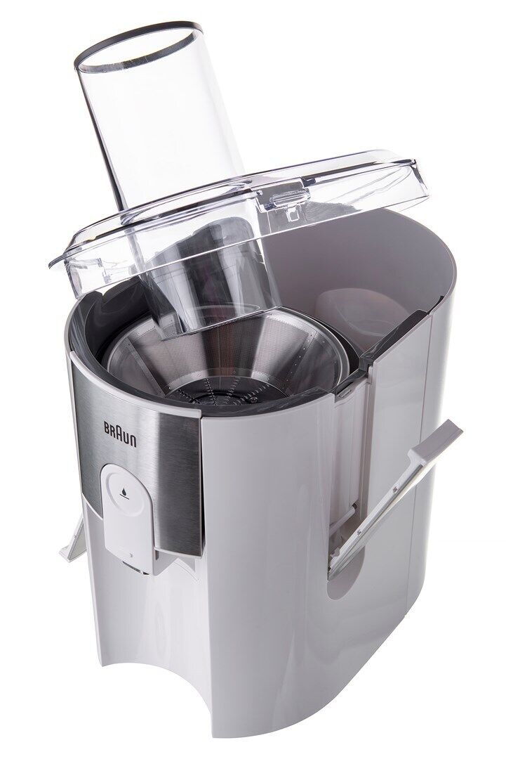 Сокоизстисквачка Braun J500WH, 900 W, Съд за сок 1.25 л, Съд за пулпа 2 л, 2 скорости, Бял