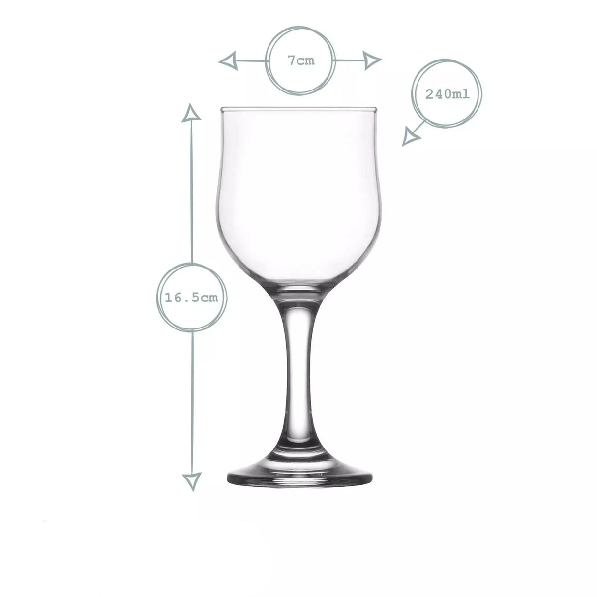 Сет чаши за червено вино LAV Nevakar, 330 мл, 6 бр