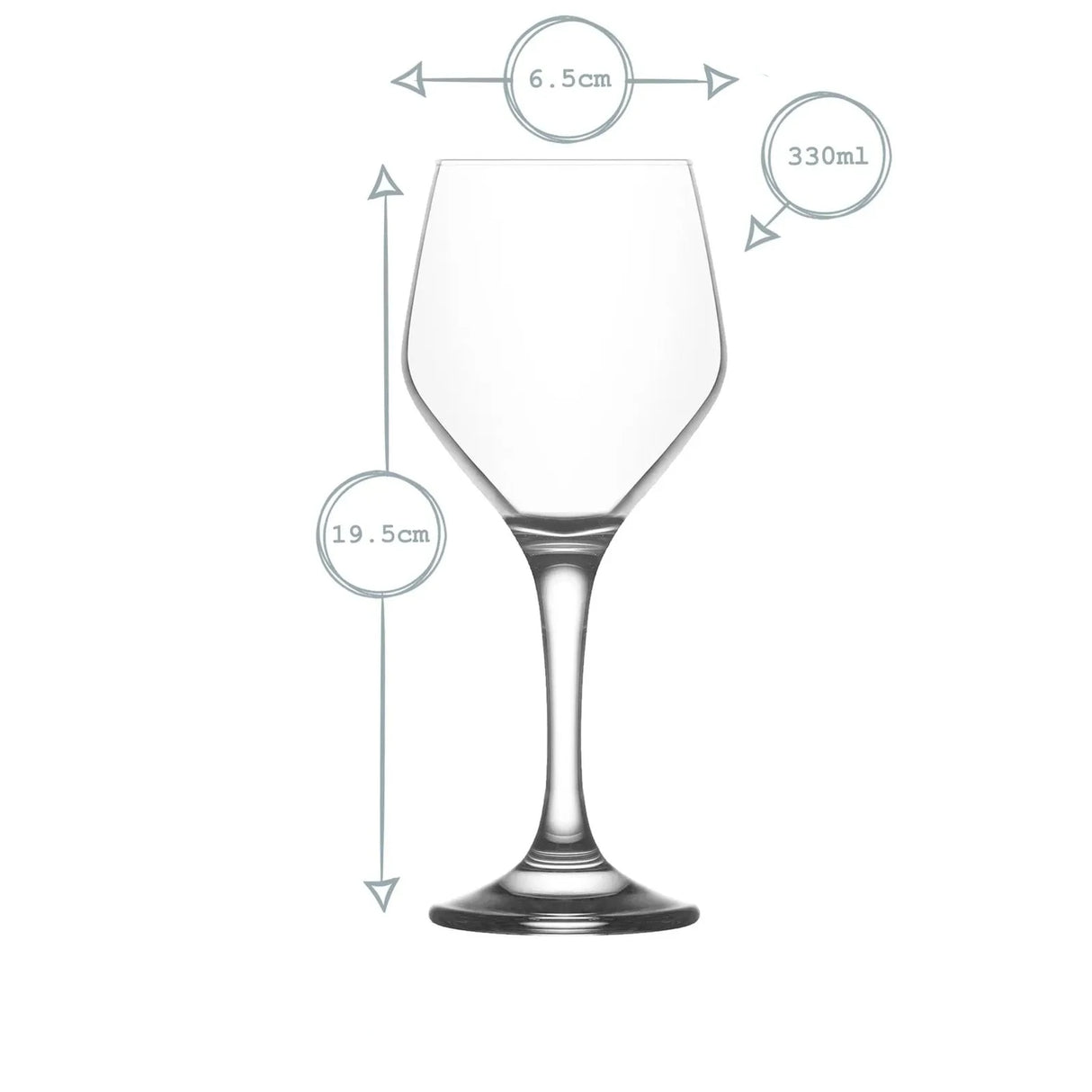 Сет чаши за вино LAV Ella, 330 мл, 6 бр