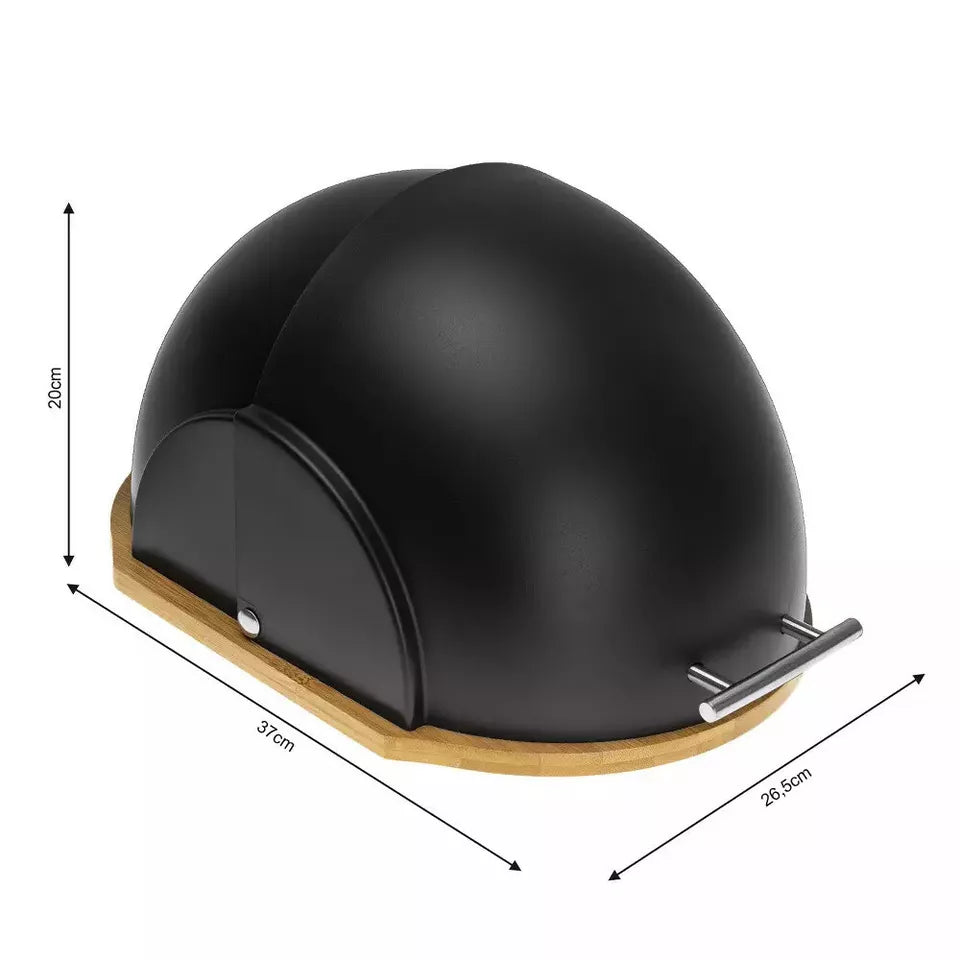 Кутия за хляб и дъска за рязне Klausberg 7286, бамбук, черен