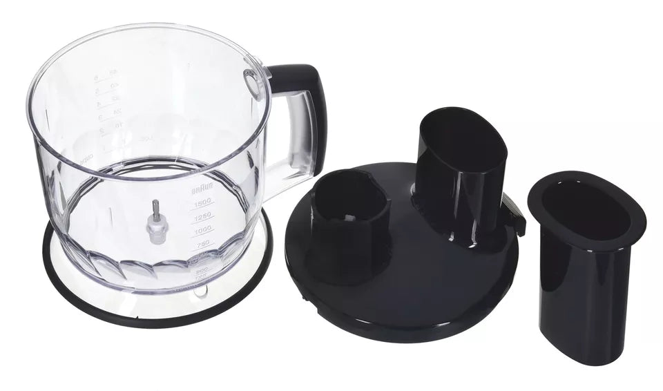 Пасатор Braun MultiQuick 7087X, 1000 W, Мерителен съд 0.6 л, Кухненски робот 1.5 л, Чопър 0.35 л, Аксесоар за пюре, Тел, Променлива скорост, Черен