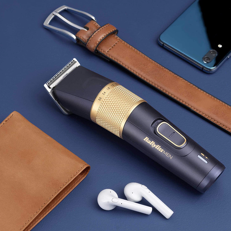 Безжична машинка BaByliss E986E, Литиево-йонна батерия, Карбонови титаниеви ножчета, Златен/Черен