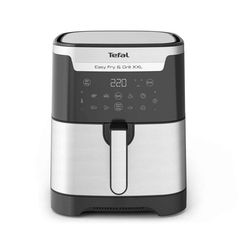 Уред за здравословно готвене с горещ въздух Tefal Easy Fry XXL Flexcook EY801D15, 6.5 L, 1400 W, Черен/Сребрист