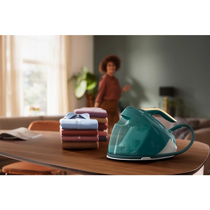 Парогенератор Philips PerfectCare 7000 PSG7140/70, 2100W, 8 бара, 120 гр/мин, OptimalTemp, Бял/Зелен
