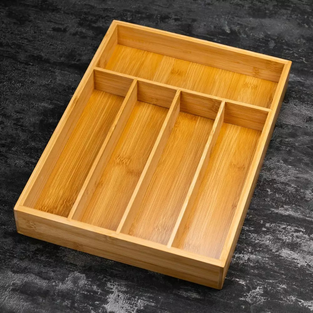 Разпределител за прибори Kinghoff 1222, Бамбук, 5 отделения