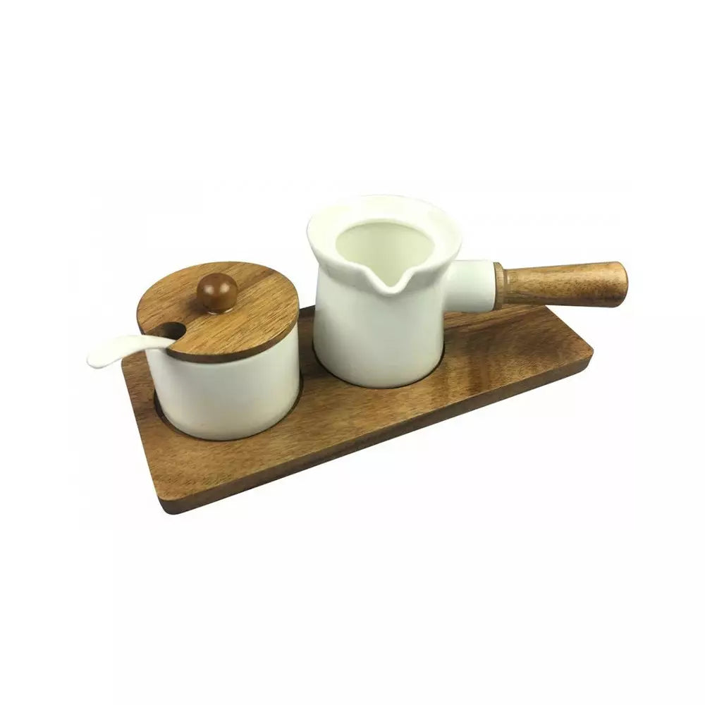 Сервиз за кафе Kassel 93559, Порцелан и акациево дърво