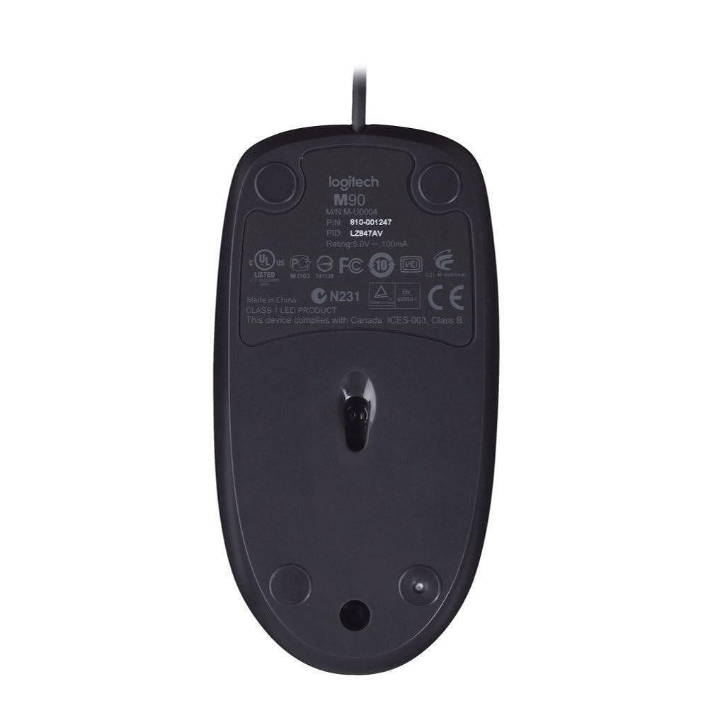 Оптична мишка Logitech M90, USB, Черен