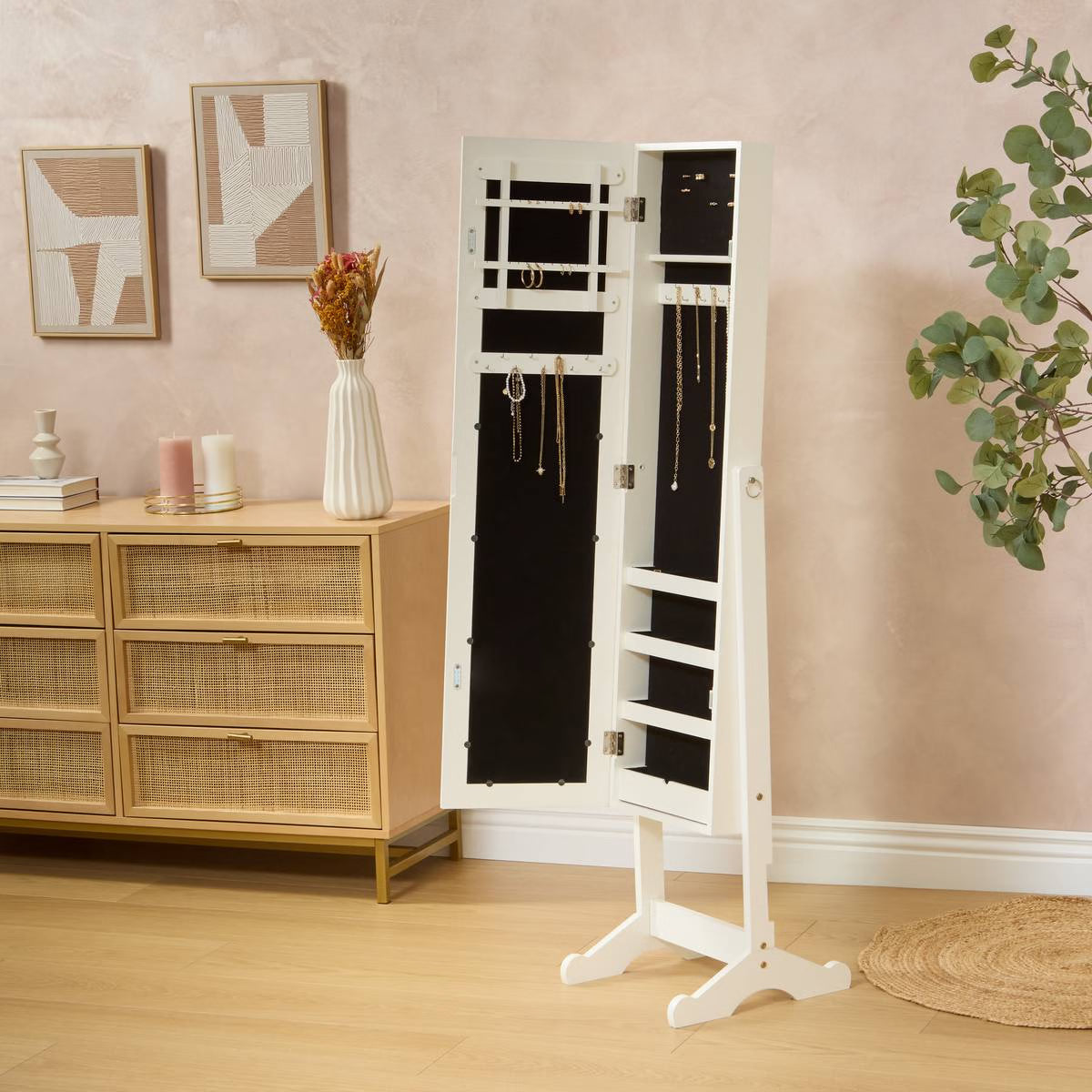 Огледало с място за съхранение atmosphera Kristin, 145cm, MDF