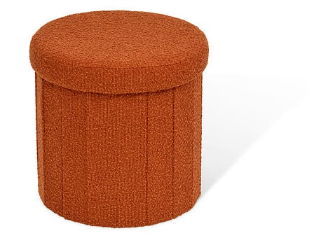 Сгъваем пуф atmosphera Fink, Букле, Амбър, Ø38 cm