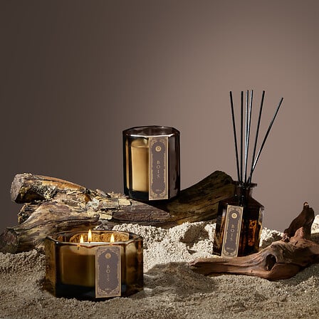 Ароматна свещ atmosphera Lucien, Дърво, 265 g, Тъмночервена