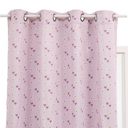 Затъмняваща завеса atmosphera Billie, Полиестер, 140x260 cm, Розова със сърца