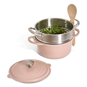 Касерола с кошница и прибор FIVE Aluro, Розова, 4.5L, 24 cm