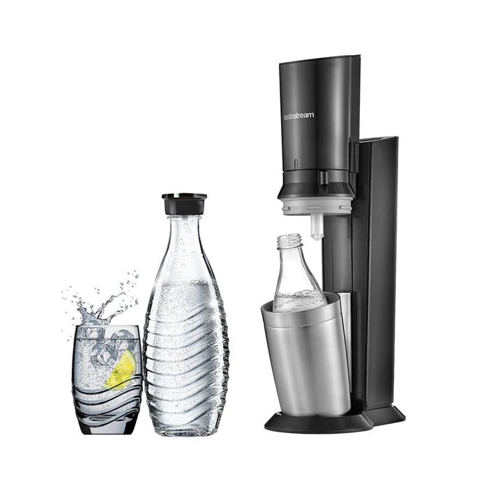 Комплект машина за газирани напитки SodaStream Crystal 3.0, Черен