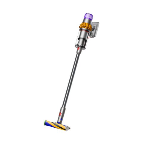 Вертикална прахосмукачка Dyson V15 Detect Absolute SV47 4469860, HEPA, LCD дисплей, 660W, Автономия 60 мин, Жълт/Никел