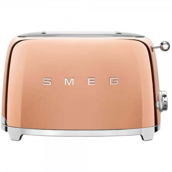 Тостер Smeg TSF01RGEU, 950 W, 2 филии, Розово-златен