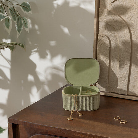 Кутия за съхранение atmosphera Enya, Велур, 11x19cm, Зелен