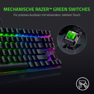 Razer BlackWidow V3 TKL Gaming Keyboard, Green Optical Switches, Black