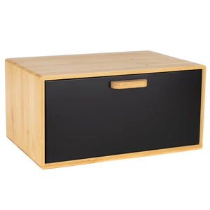 Bread box Klausberg 7399, Metal, Bamboo, Black