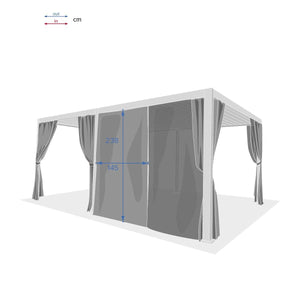 Комплект комарници с релси за беседка Hesperide Evora, 6x3.6 m