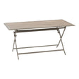 Azua folding table 6 seats glass printed wood effect truffle coffee