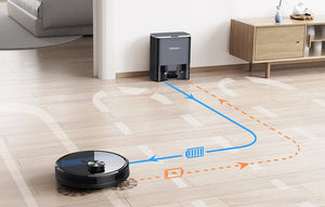 Robot vacuum cleaner with station Lubluelu SL60 Plus, 42 W, Mop, LiDAR Navigation, 2600 mAh, Black,