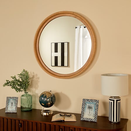 Огледало atmosphera Laia, Ø81.5 cm, Въже, MDF