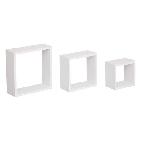 Комплект 3 стенни рафта 5five Fixy, Бял куб, MDF