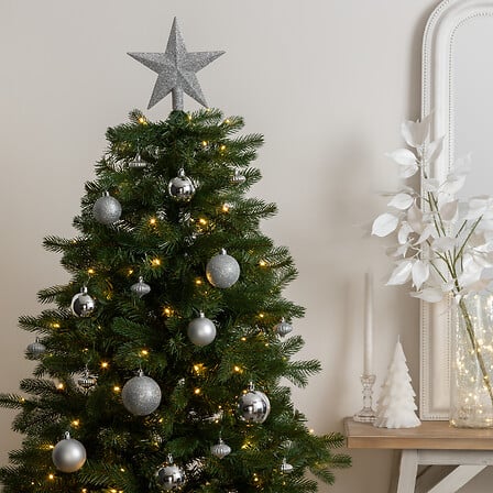 Коледен комплект за украса на елха atmosphera Colorama De Noel, Сребрист, 18 части