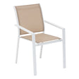Essentia linen white aluminium stacking dining chair
