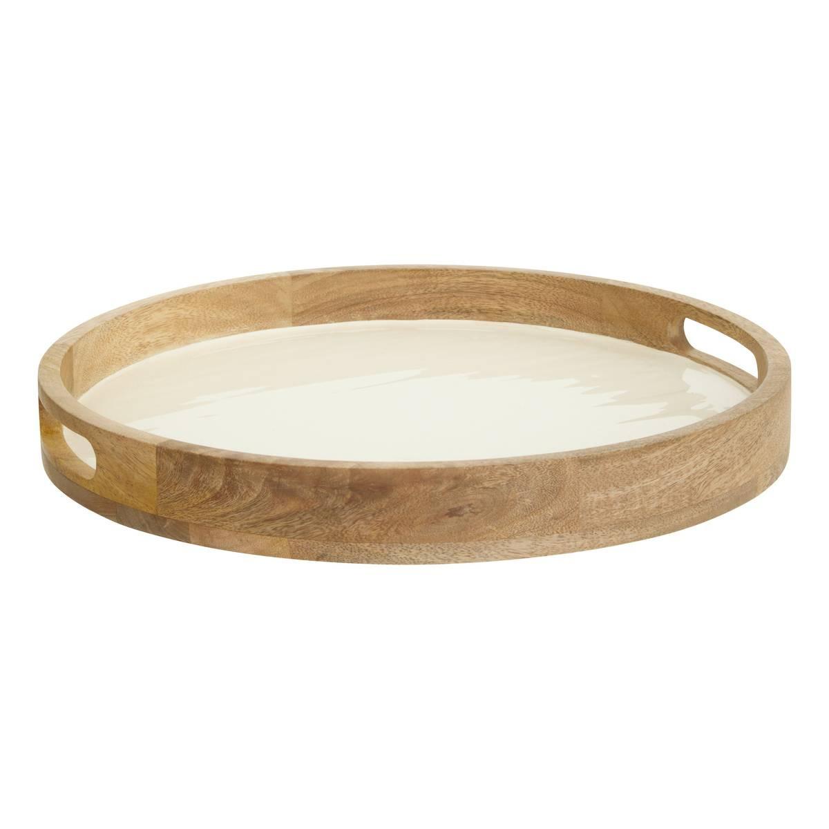 Поднос от мангово дърво Secret de Gourmet Inaya, 38см — Бял — 212211B
