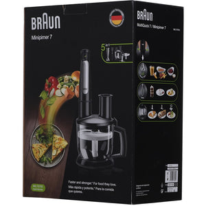 Blender Braun MultiQuick 7075X, 1000 W, Measuring cup 0.6 l, Chopper, Egg beater, Grater, Adjustable speed, Black