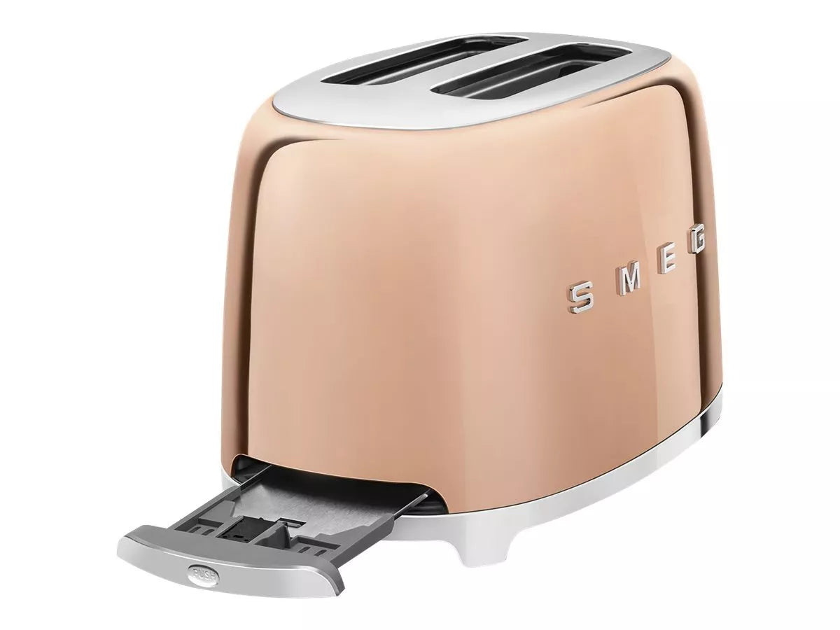 Тостер Smeg TSF01RGEU, 950 W, 2 филии, Розово-златен