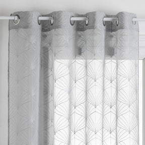 Mia embroidered sheer curtains 140 x 240 cm grey