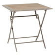 Azua folding table 2 seats glass printed wood effect truffle coffee
