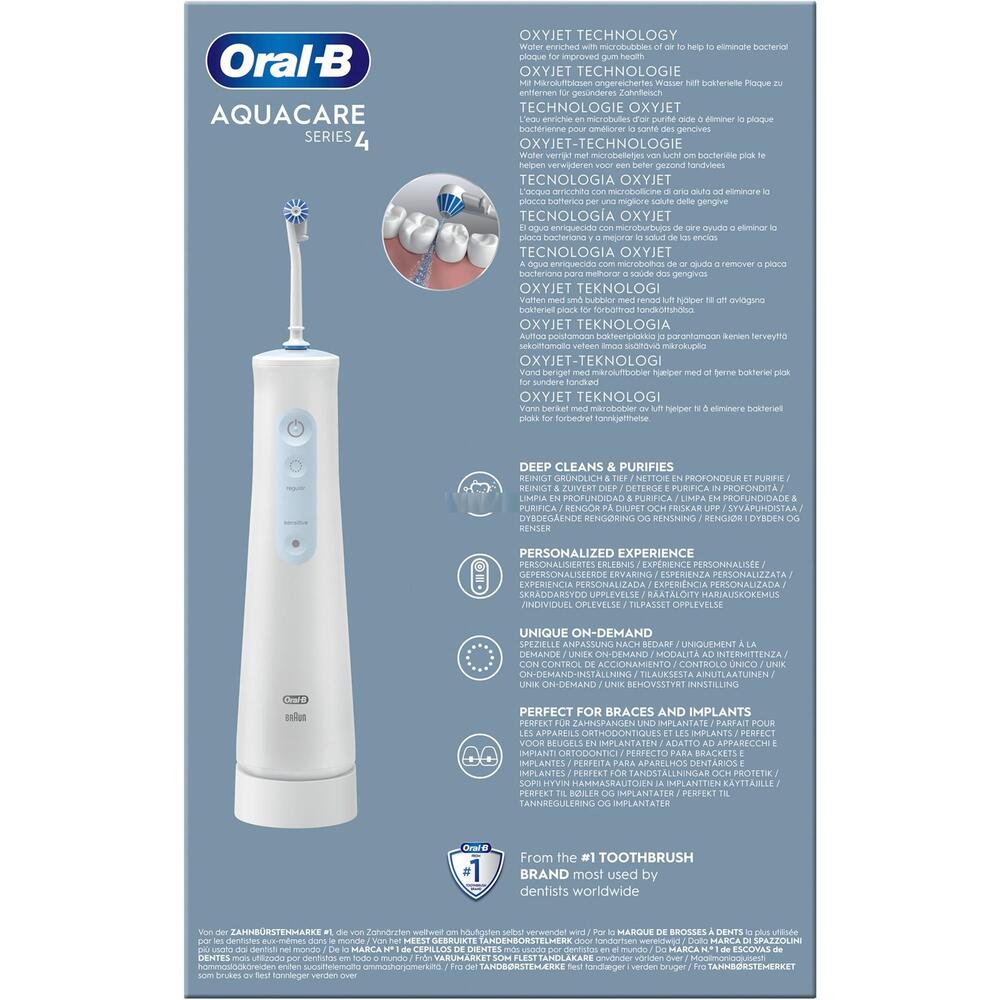 Орален иригатор Oral-B, С включени 2 глави, Бял