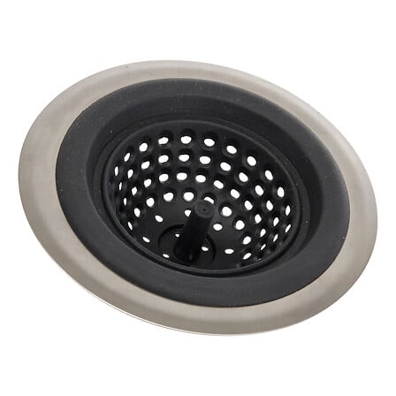 Решетка за мивка 5five Neo, Неръждаема стомана и TPR, Ø 11.8 cm, Тъмносива