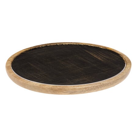 Презентационна чиния Secret De Gourmet Ava, Дърво манго, Черна, Ø23 cm