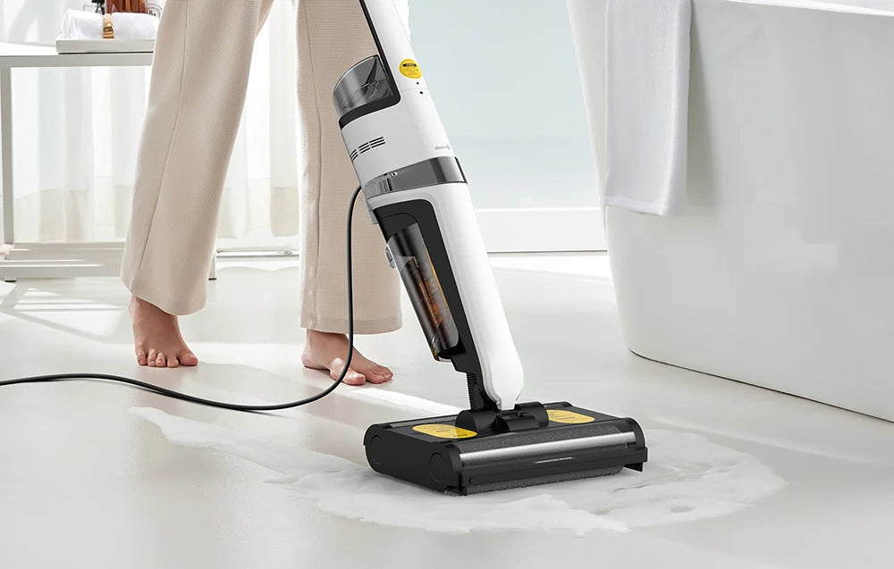 Vertical vacuum cleaner with mop function Deerma DEM-VX20W, 420W, Capacity 500/600ml, IPX4, White