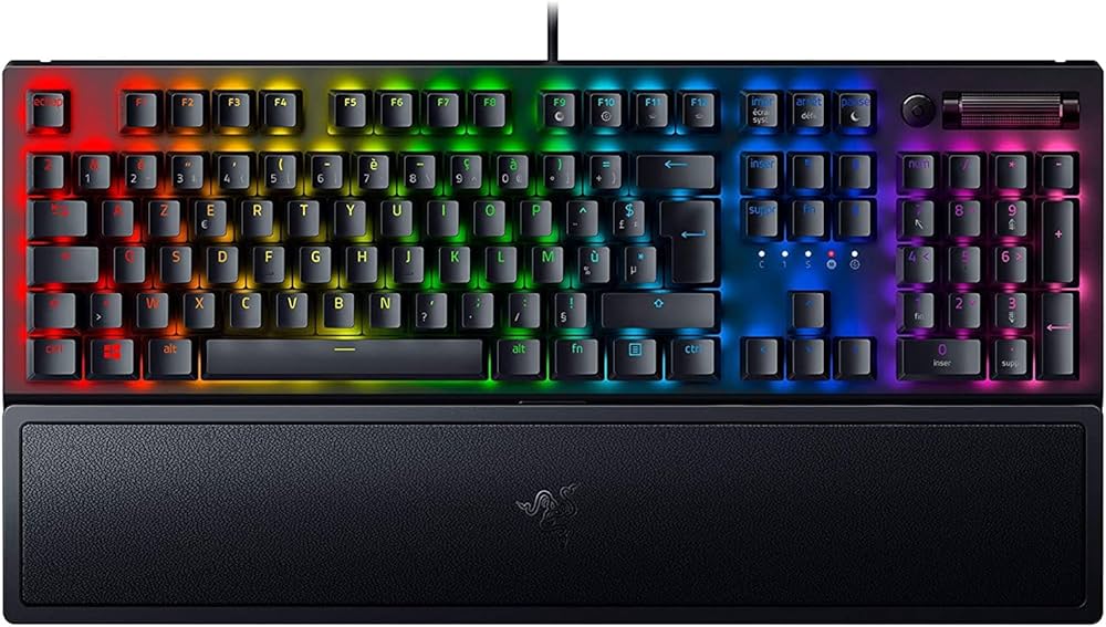 Геймърска клавиатура Razer BlackWidow V4 Pro, Зелени оптични суичове, Разноцветен