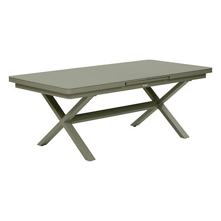 Extendable table Oryon 10 seats automatic extension glass laurel