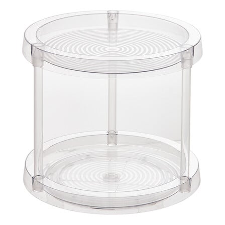 Въртяща се поставка 5five Selena, 2 нива, Прозрачна, ⌀26 cm
