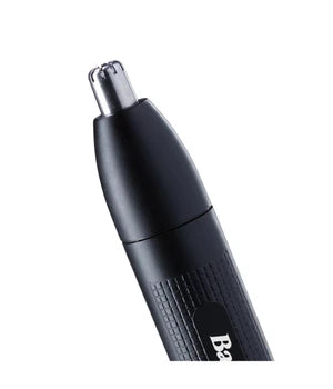 Тример за нос/уши BaByliss E650E, Сваляща и миеща се глава, Батерии, Черен