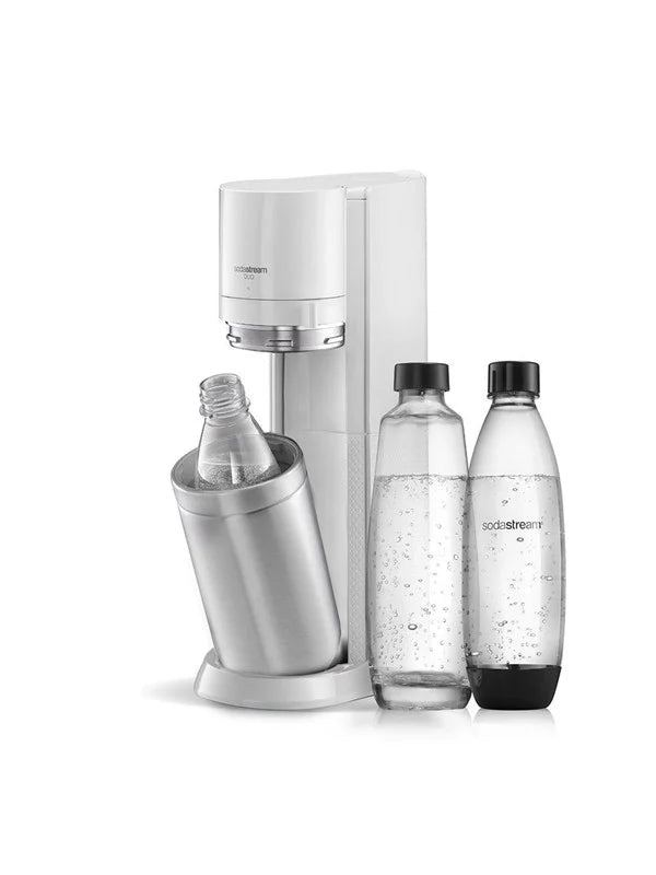 Машина за газирани напитки Sodastream DUO 60 л, 1 литър, 2 гарафи, Сребрист/Сив