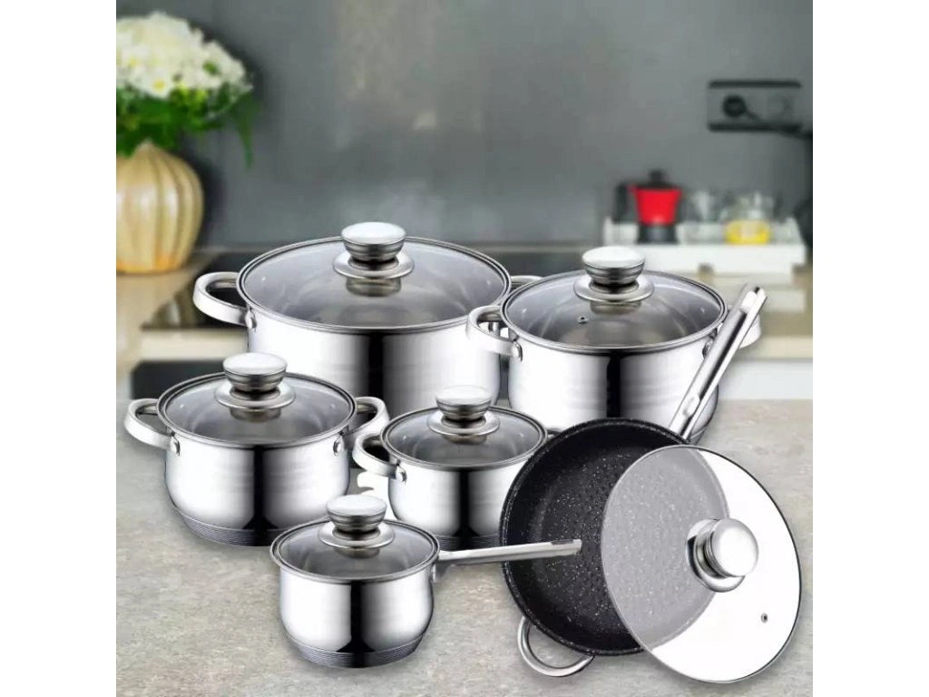 Pot and pan set Royalty Line RL-1231M, 12 parts, Induction, Inox