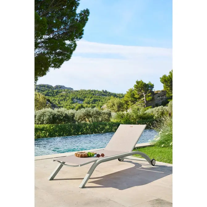 Сгъваем шезлонг с колелца Hesperide Jimani, Алуминий